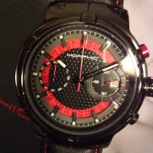 Morphic M91 Series Chronograph Leather-Band Watch